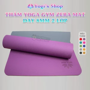 Thảm Yoga GYM Zera Mat trơn 8mm 2 lớp