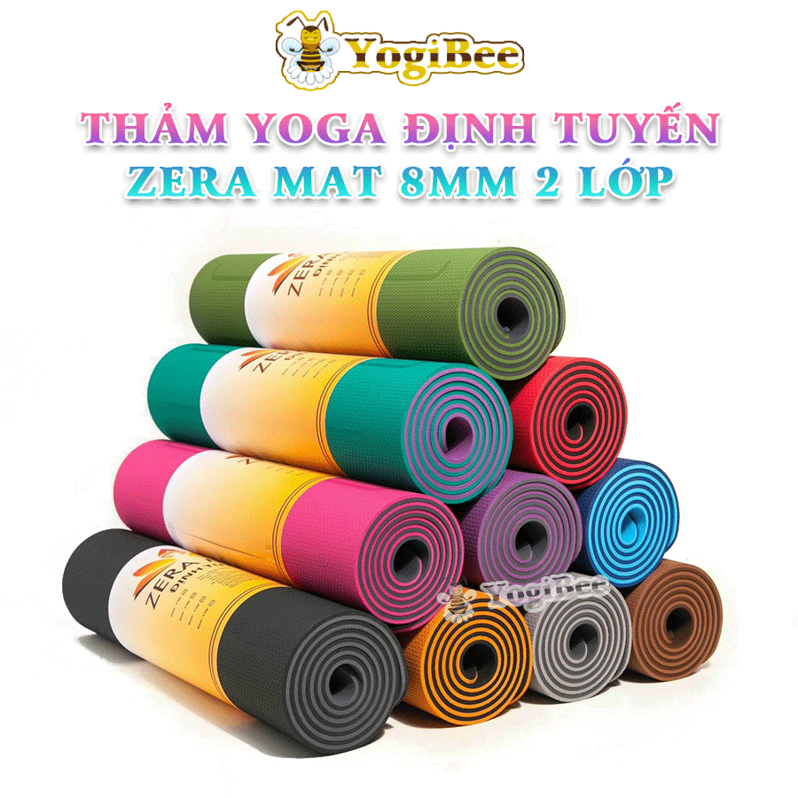 Thảm Zera mat định tuyến 8mm 2 lớp - 10 màu Thảm Yoga Zera Mat 8mm 2 Lớp Định Tuyến