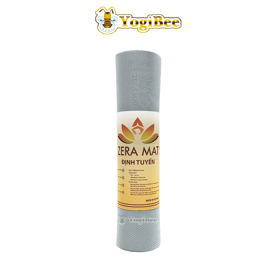 Thảm Zera mat phân loại màu xám Thảm Yoga Zera Mat 8mm 2 Lớp Định Tuyến