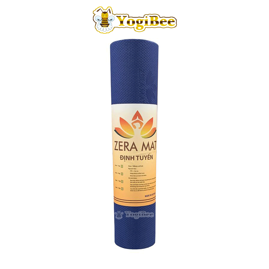 Thảm Zera mat phân loại màu xanh dương (navy) Thảm Yoga Zera Mat 8mm 2 Lớp Định Tuyến