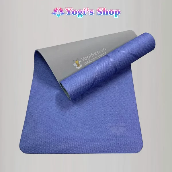 Thảm Yoga Định Tuyến Zera Mat 8mm 2 lớp Xanh dương
