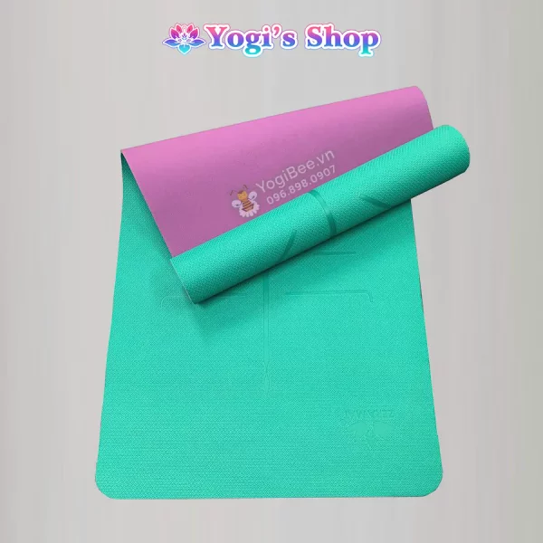 Thảm Yoga Định Tuyến Zera Mat 8mm 2 lớp Xanh ngọc